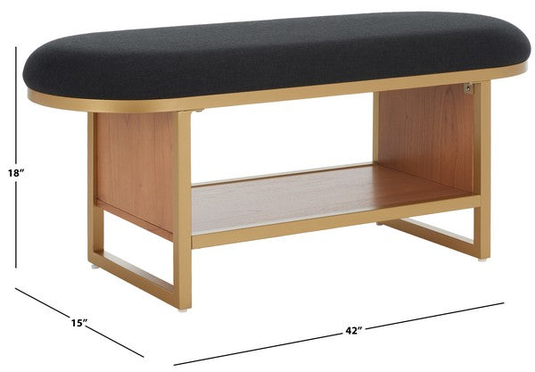 IONA OPEN SHELF BENCH W/ CUSHION