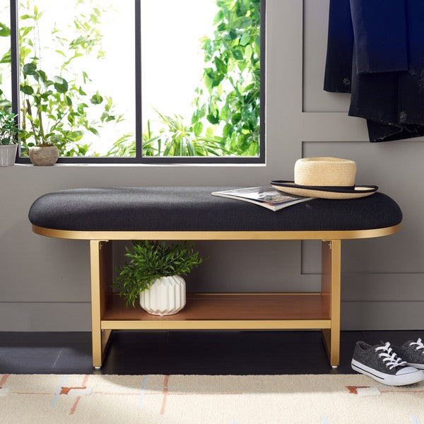 IONA OPEN SHELF BENCH W/ CUSHION