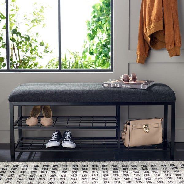 MILLIGAN OPEN SHELF BENCH W/ CUSHION