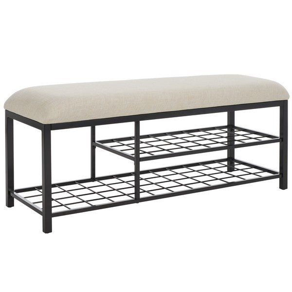 MILLIGAN OPEN SHELF BENCH W/ CUSHION