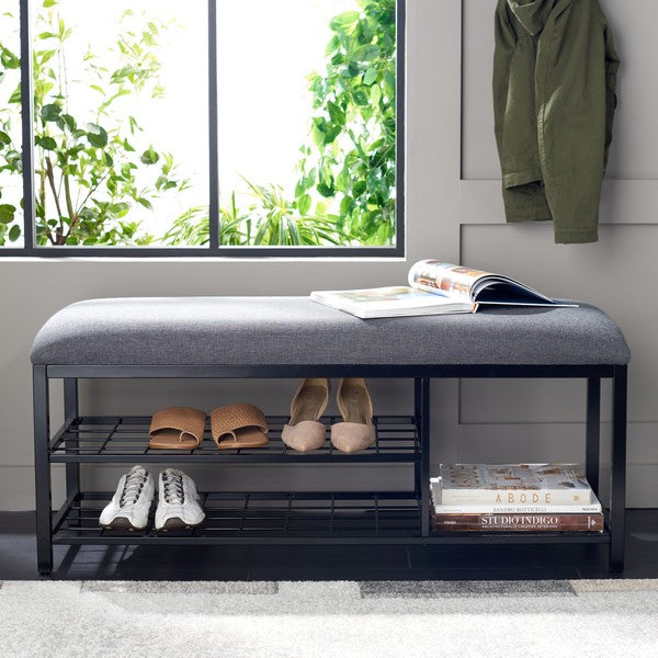 MILLIGAN OPEN SHELF BENCH W/ CUSHION