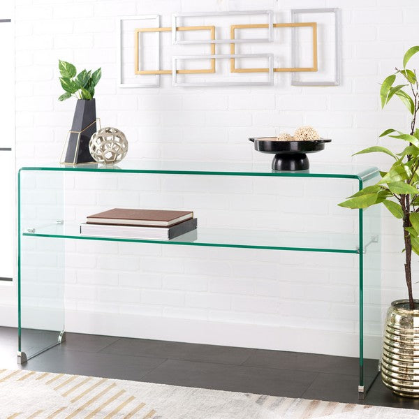 DASH TEMPERED GLASS 1 SHELF CONSOLE TABLE