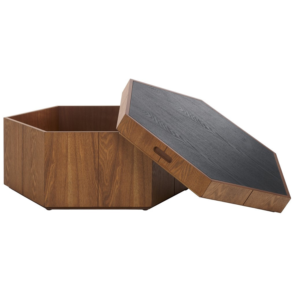 RAFAELA HEXAGON TRAY TOP COFFEE TABLE WITH STORAGE