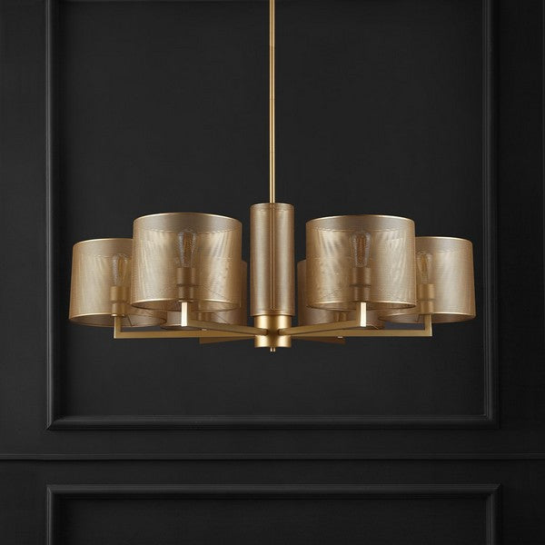 ZACHAEUS METAL 6 LIGHT CHANDELIER