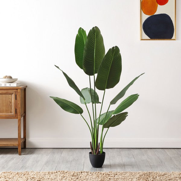 FAUX BANANA 63" POTTED LEAVES