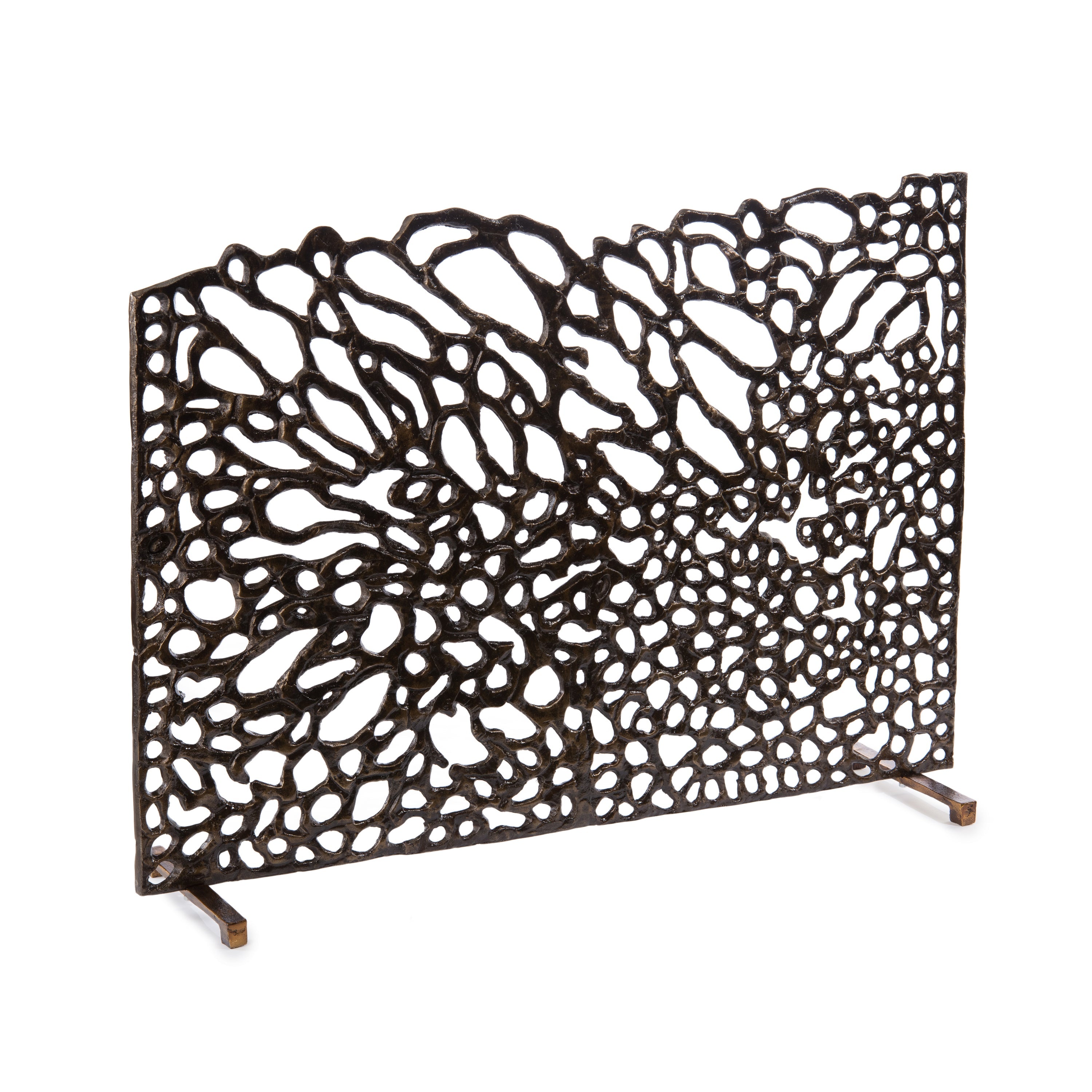 Organic Fire Screen In Bronze