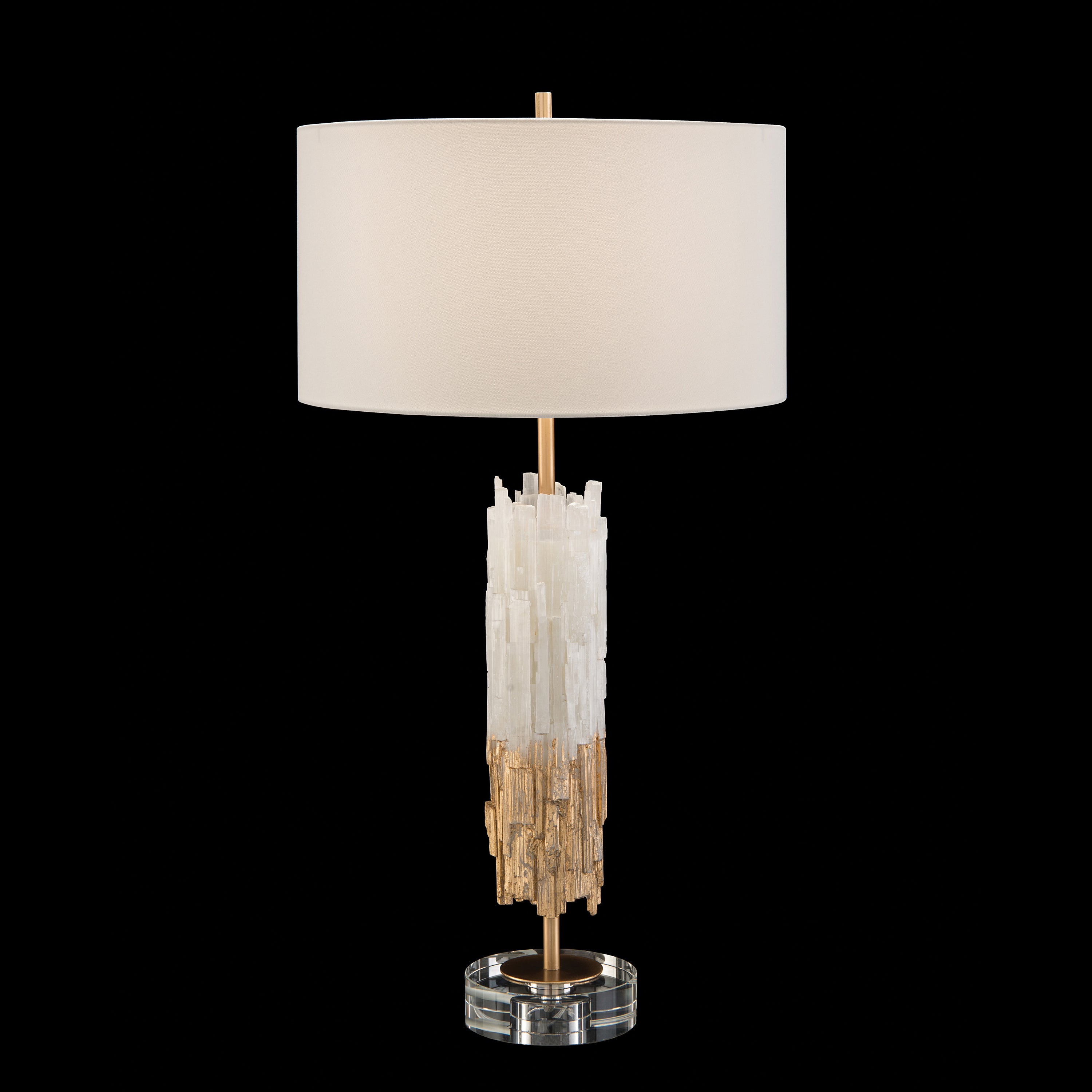 Gold Leaf Selenite Table Lamp