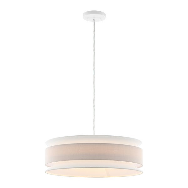 NOLANA, 20 INCH, CREAM/WHITE, FABRIC/IRON EXTENDABLE PENDANT