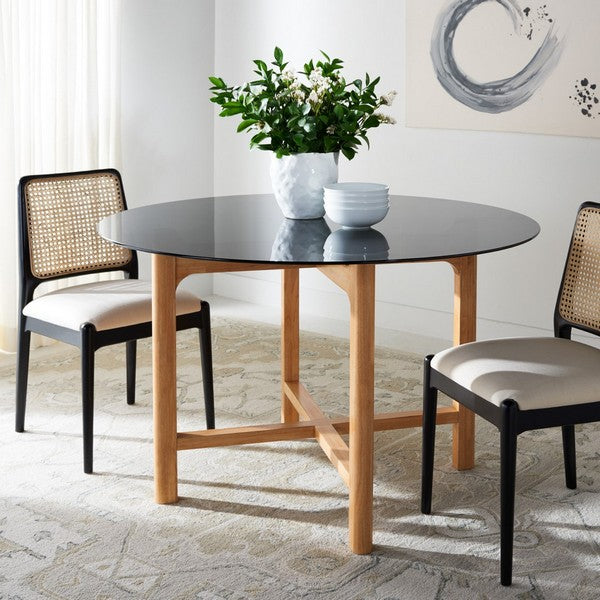 RUTHANNE ROUND GLASS DINING TABLE