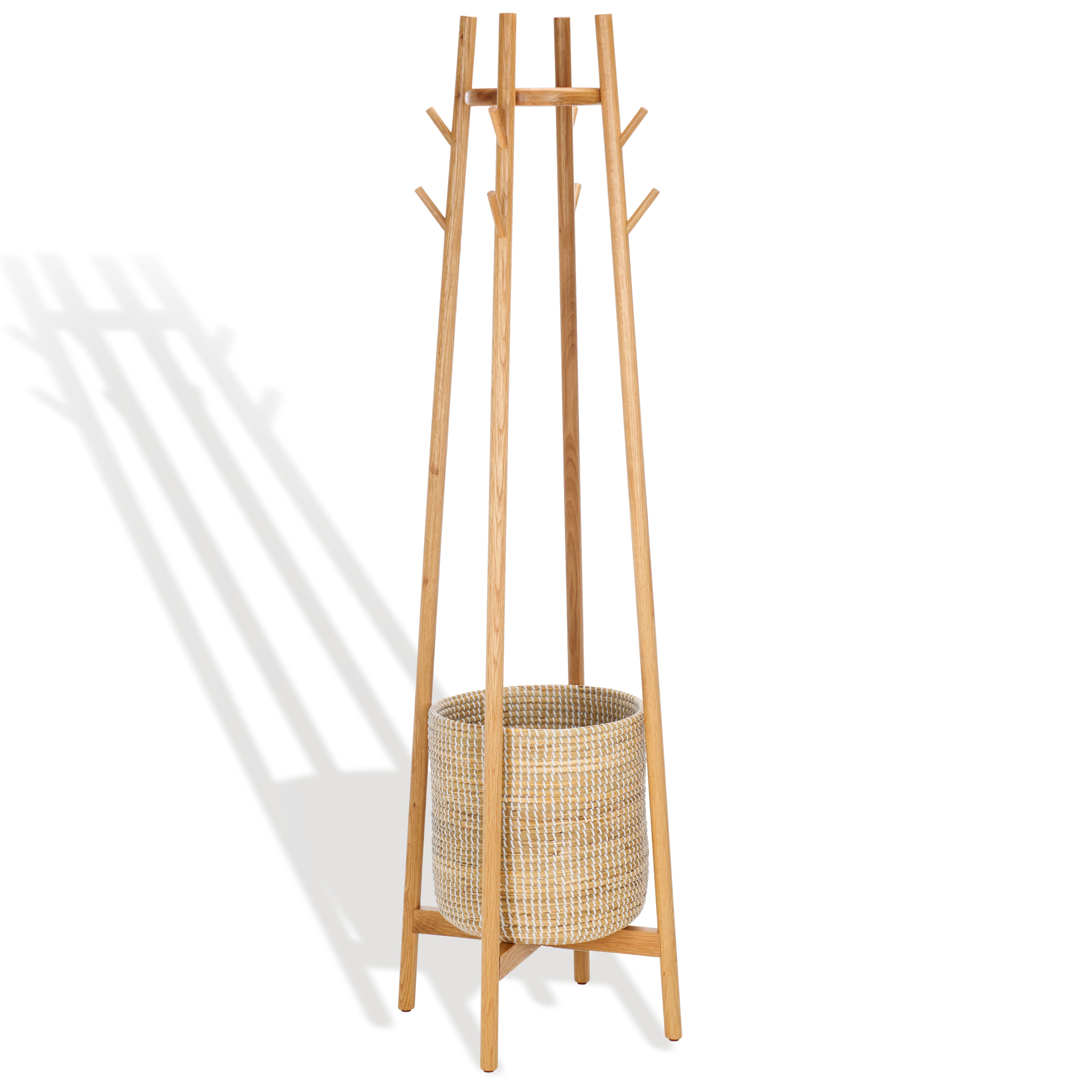 ABELLINA COAT RACK WITH STORAGE BASKET