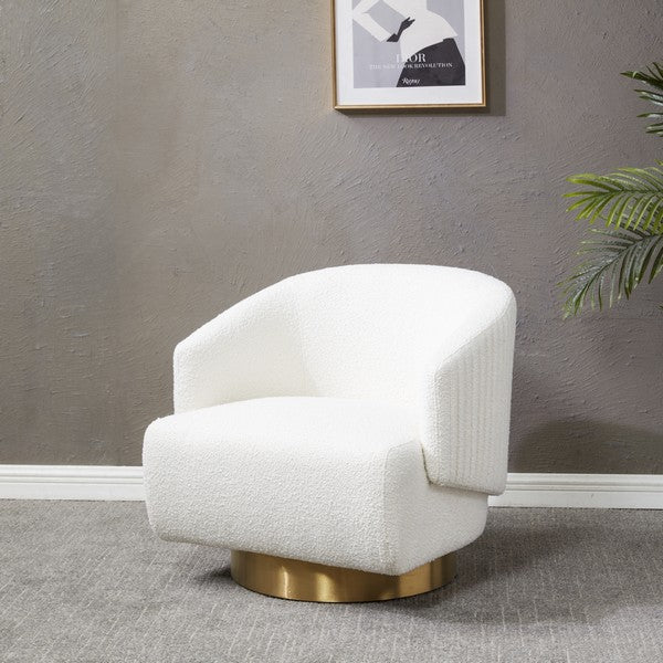 POLLYANNE BOUCLE SWIVEL ACCENT CHAIR