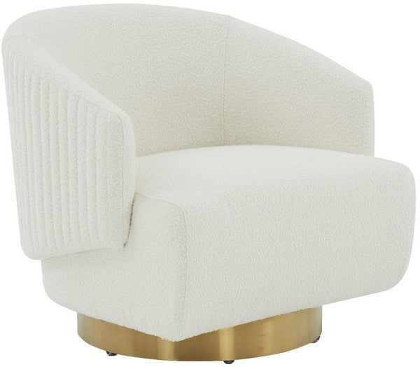 POLLYANNE BOUCLE SWIVEL ACCENT CHAIR