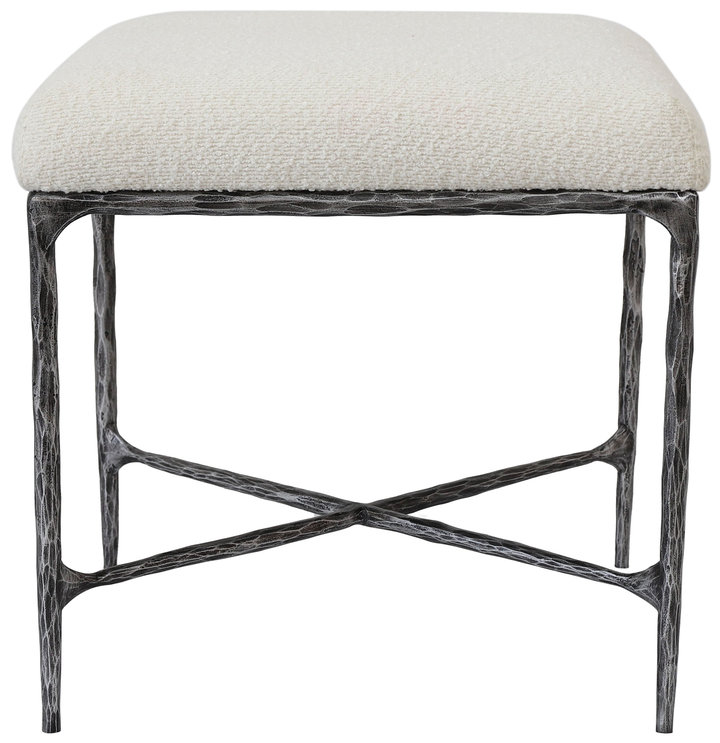 MANDY BOUCLE AND METAL OTTOMAN