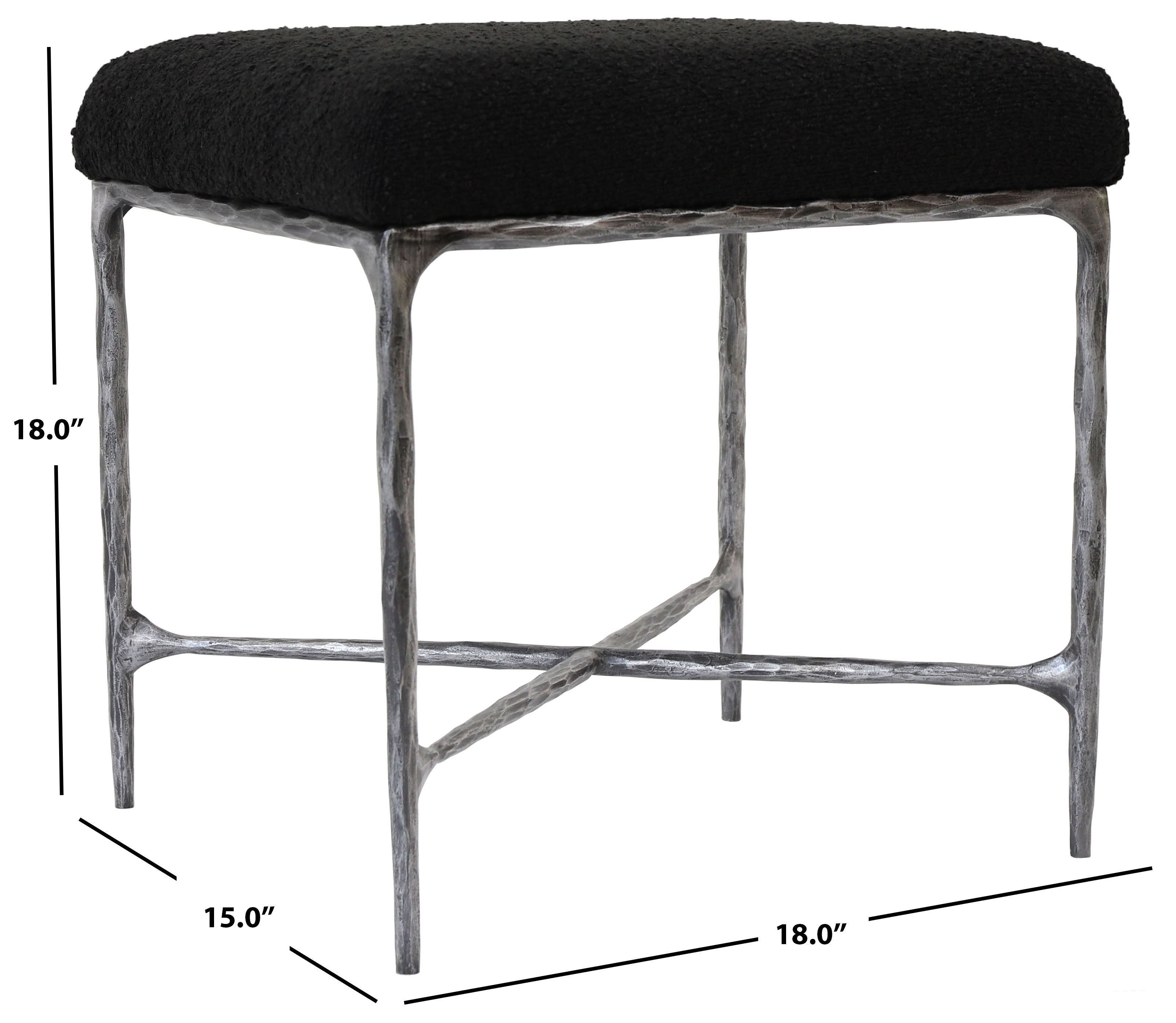 MANDY BOUCLE AND METAL OTTOMAN