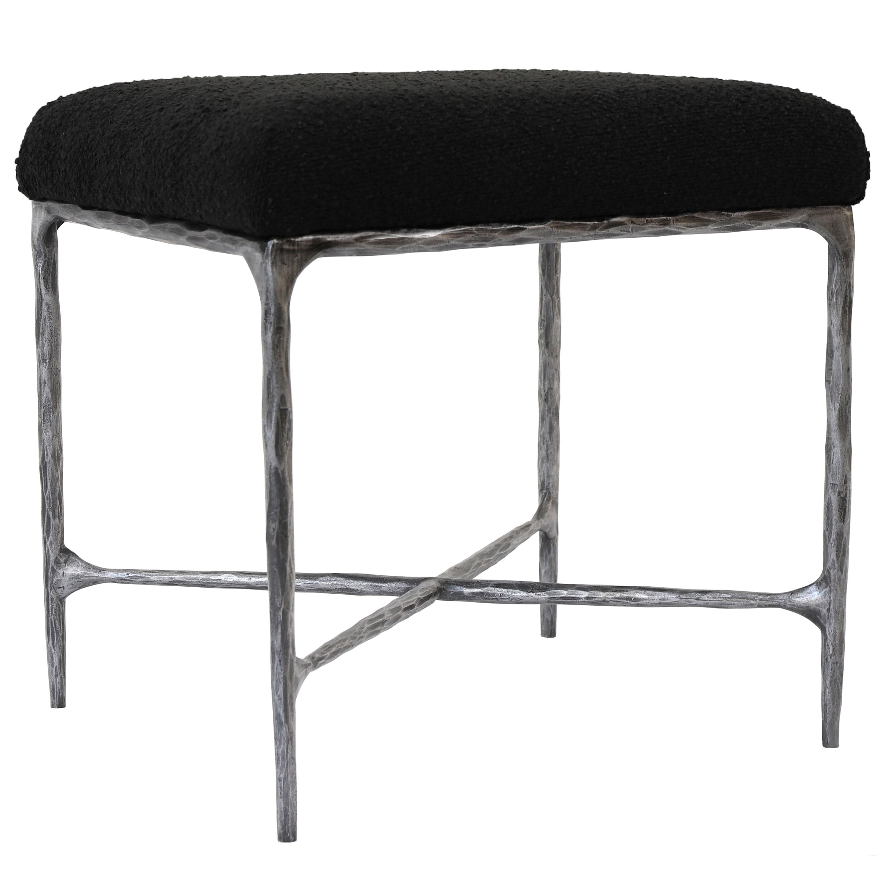 MANDY BOUCLE AND METAL OTTOMAN