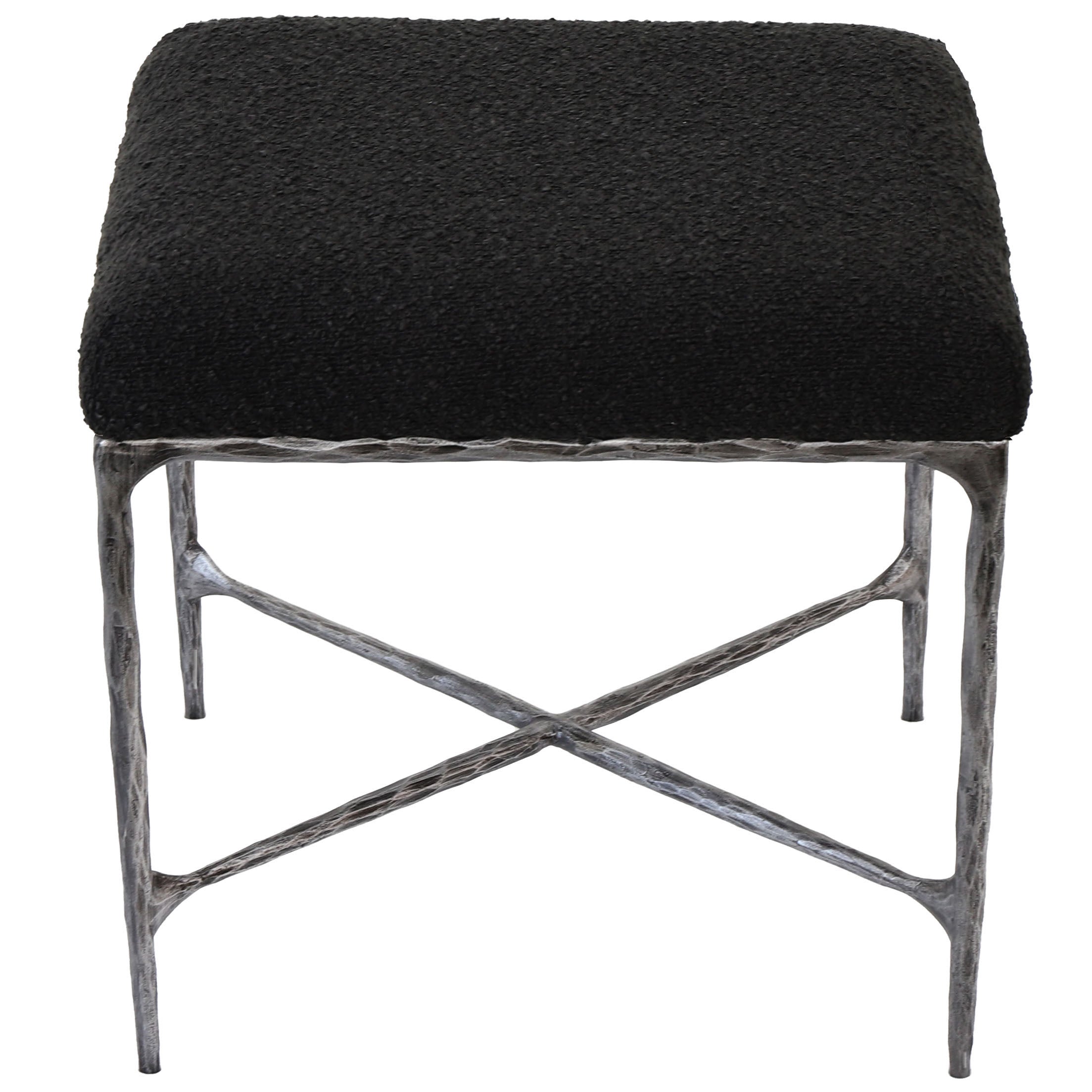 MANDY BOUCLE AND METAL OTTOMAN