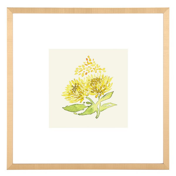 SUMMER WISHES, 16 x 16 INCH, YELLOW/SPRING GREEN, FRAMED WALL ART