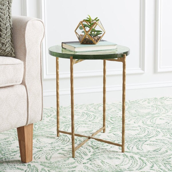 TENGAH ROUND GLASS ACCENT TABLE