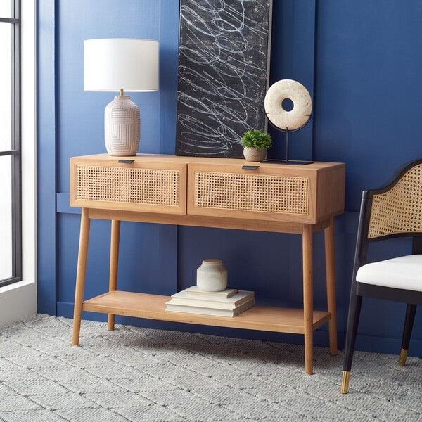 BAISLEY 2 DRAWER RATTAN CONSOLE TABLE