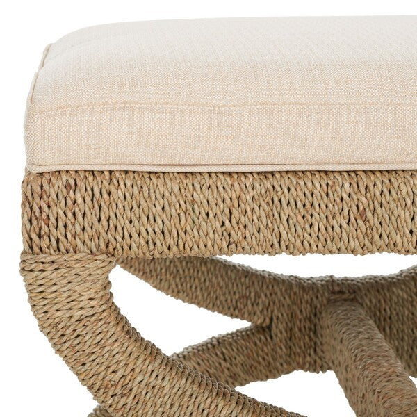 AIKAN WOVEN SEA GRASS OTTOMAN