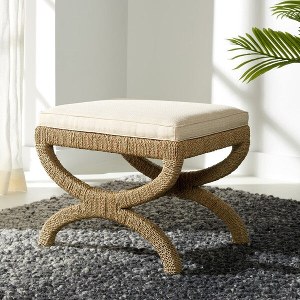 AIKAN WOVEN SEA GRASS OTTOMAN