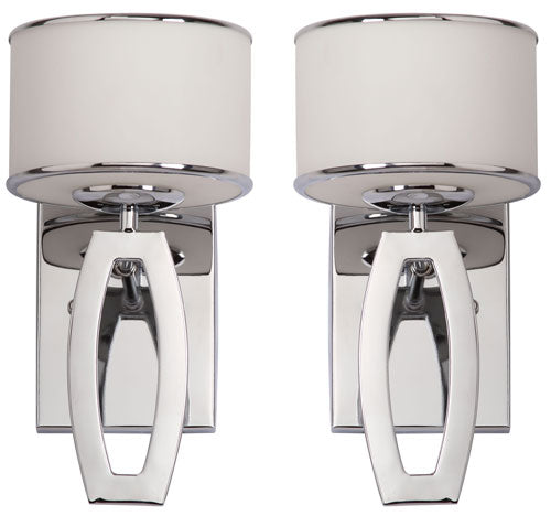 LENORA 2 LIGHT CHROME 12.75 INCH H DRUM SCONCE (SET OF 2)