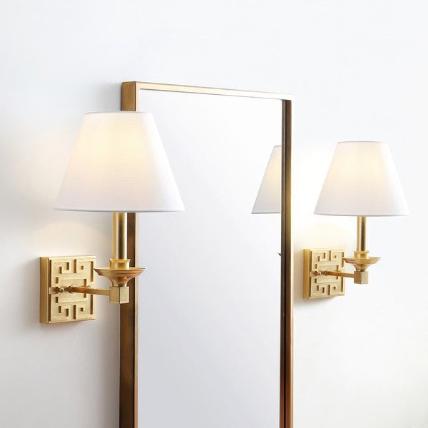 ELVIRA GOLD 15 INCH H GREEK KEY WALL SCONCE (SET OF 2)