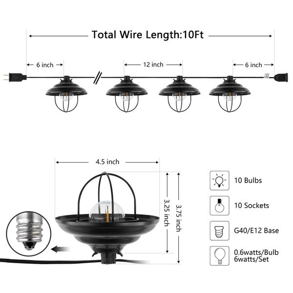 AISLIN LED OUTDOOR STRING LIGHTS