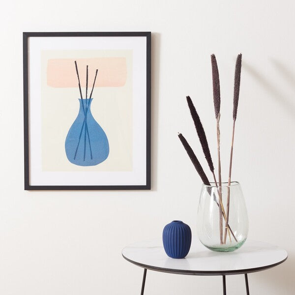 STICKS IN THE CITY, 16 x 20 INCH, BLUSH/BLUE , FRAMED WALL ART