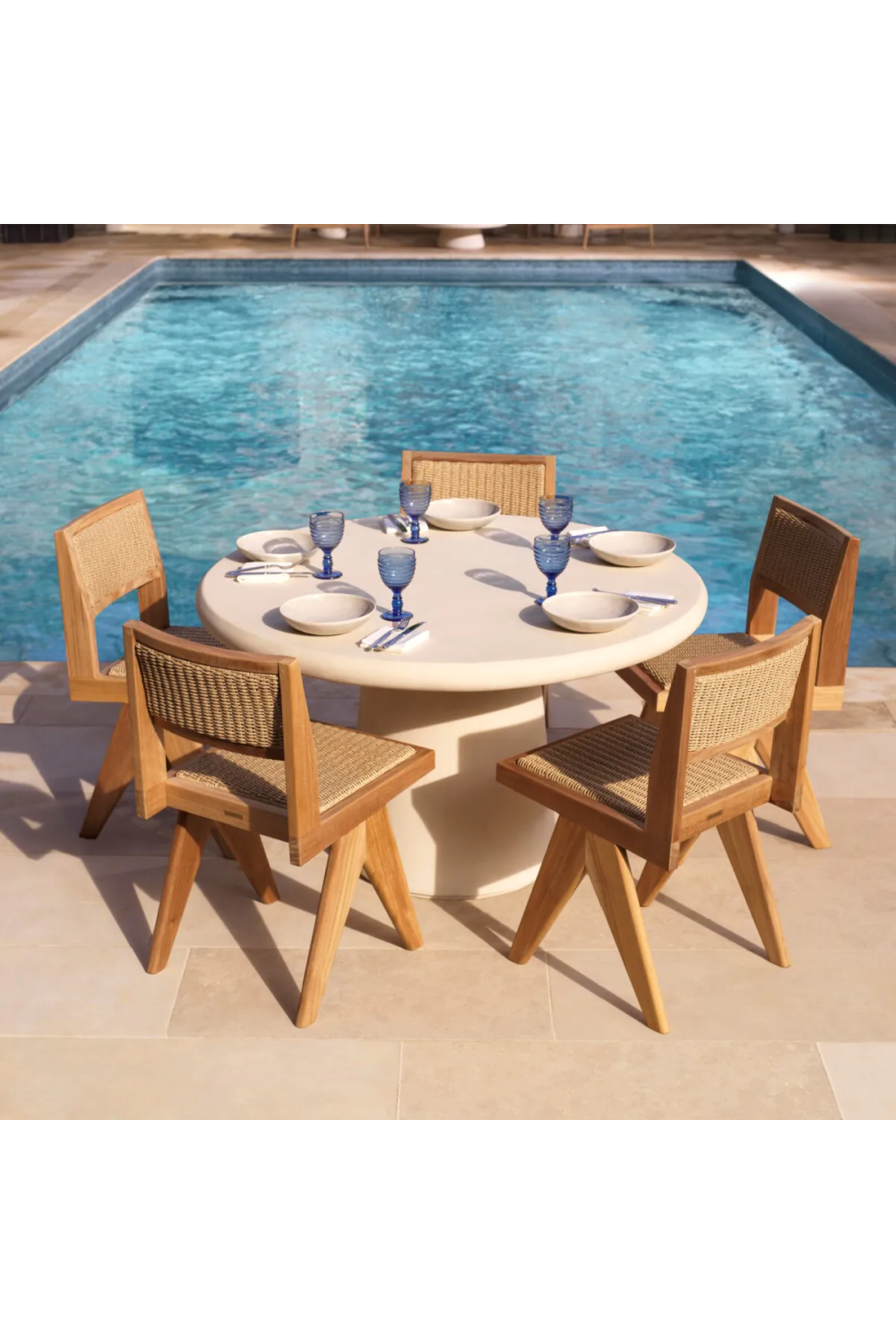 White Round Outdoor Dining Table M | Eichholtz Cleon